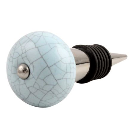 Sky Blue Crackle Ceramic Wine Stopper